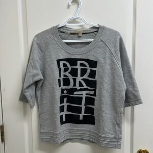 Burberry Brit 3/4  Short Sleeve Crewneck Sweatshirt | Size S Grey